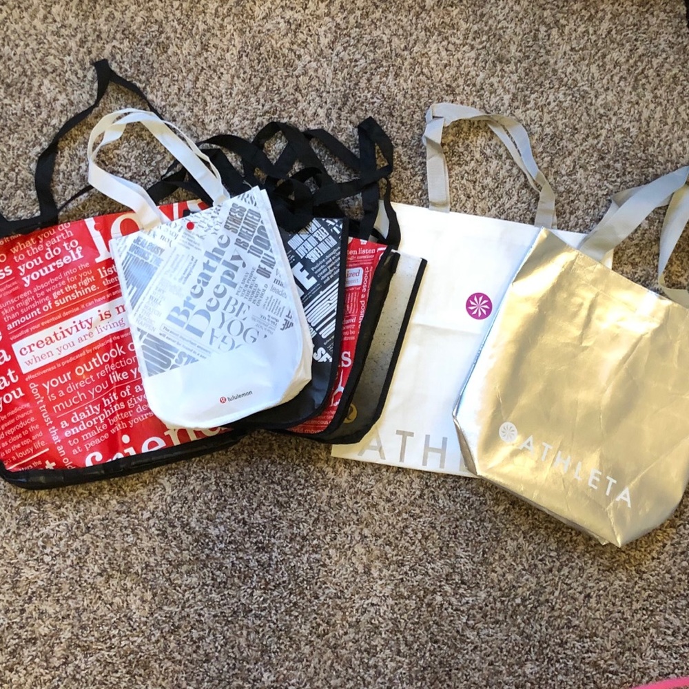 Bundle of Lululemon and Athleta bags